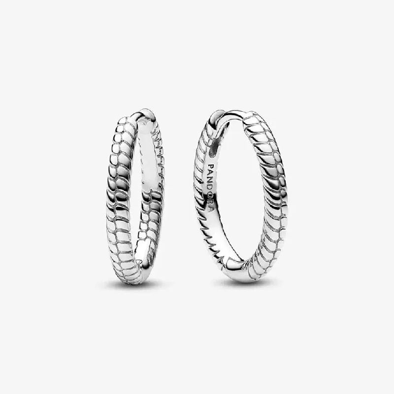 Beautiful Drop Earrings for Elegant Look-PANDORA : Pandora Moments Small Charm Hoop Earrings in Sterling Silver