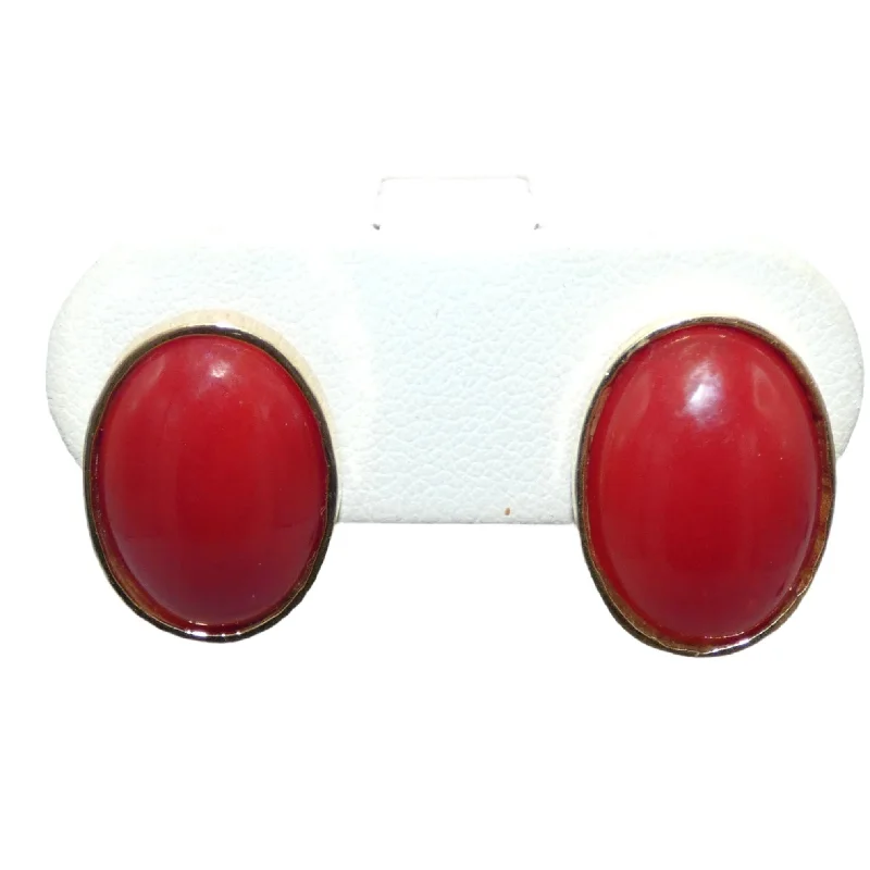 Artistic Earrings for Fashion Lovers-14K Gold Red Coral Earrings