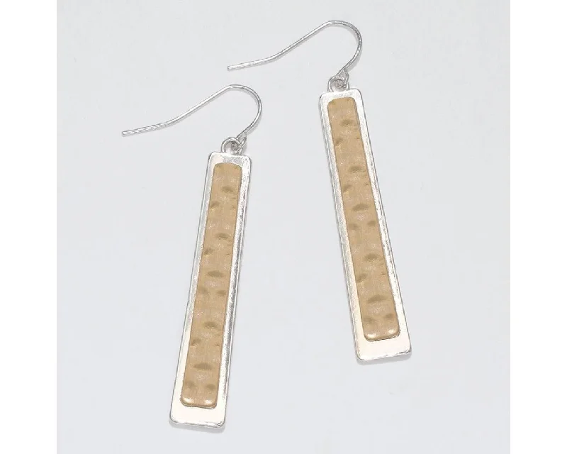 Large Silver Earrings-Periwinkle by Barlow : Two-tone Drops - Earrings