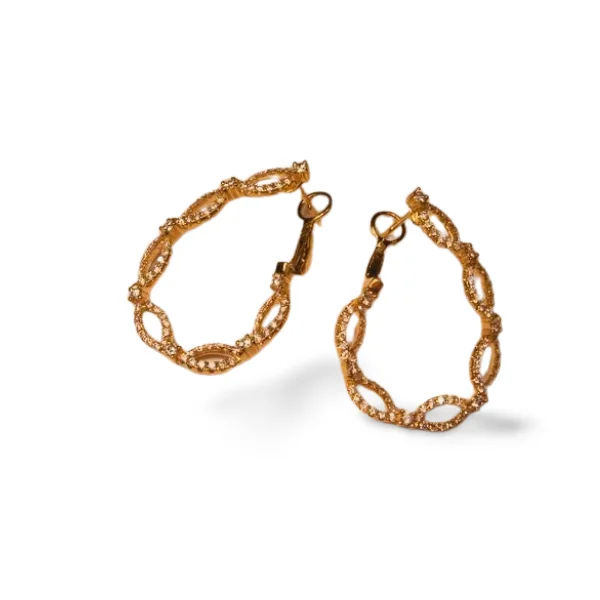 Dazzling Drop Earrings for Formal Wear-Fabulous 14K Yellow Gold Diamond Hoops Hoop French Clip Earrings