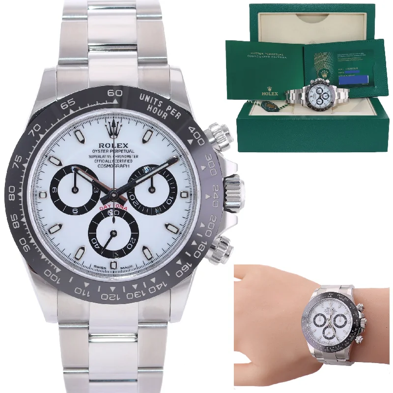 Luxury Designer Watches with Leather Bands-2021 NEW PAPERS Rolex Daytona 116500LN White Ceramic Panda Watch Box