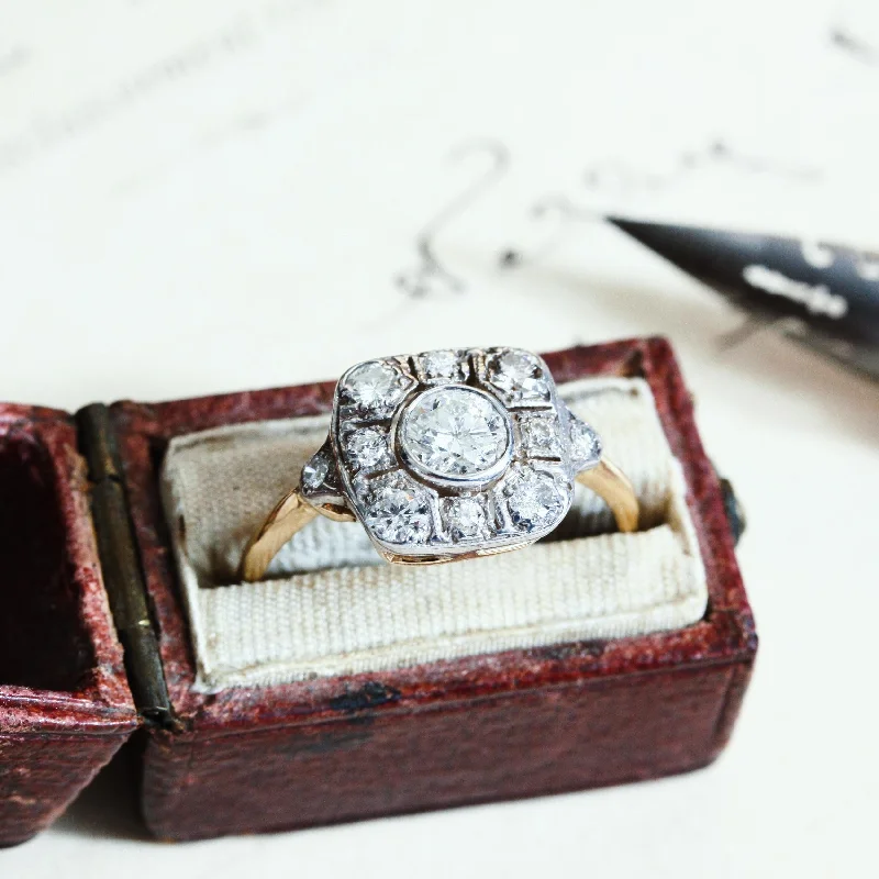 Personalized Name Ring-Luxe Lovely Art Deco Diamond Cluster Ring