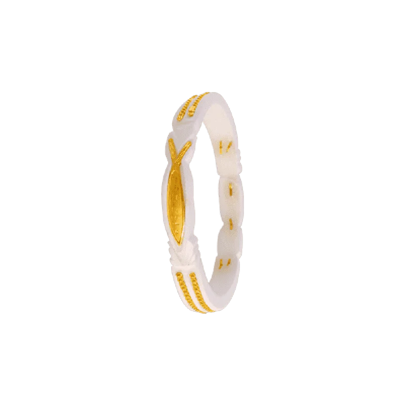 Large Statement Bangles for Women-22KT Yellow Gold Sankha Bangle For Women