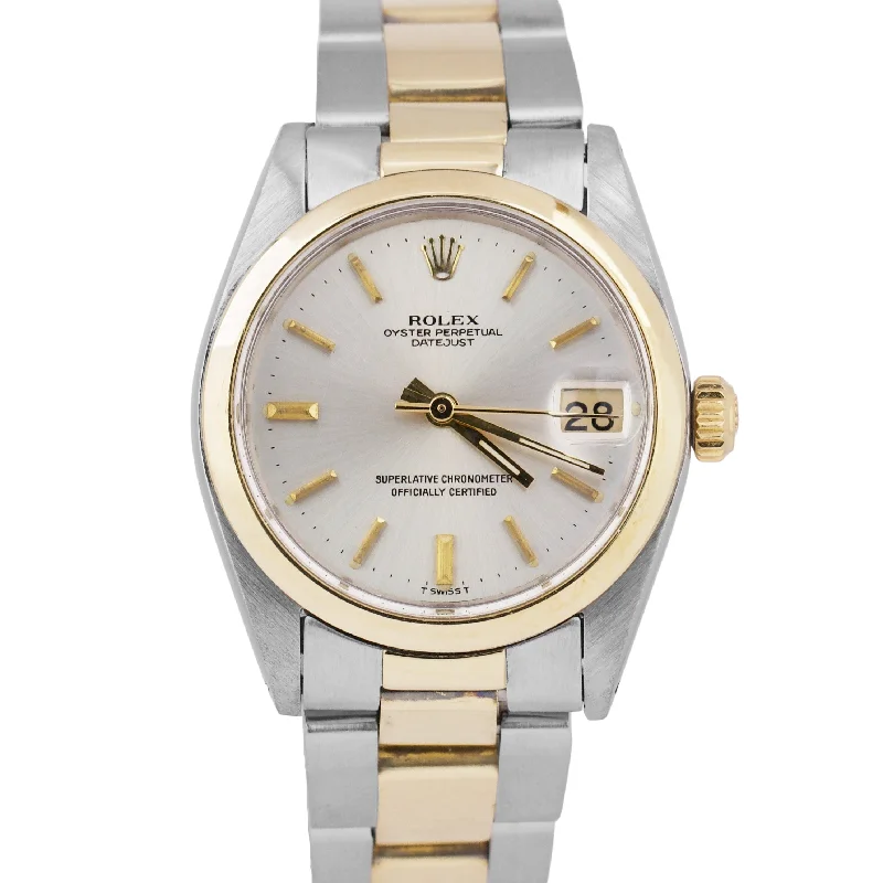 Waterproof Watches for Swimming-Rolex DateJust 31mm Silver Two-Tone 18k Gold Stainless Steel Oyster Watch 6824