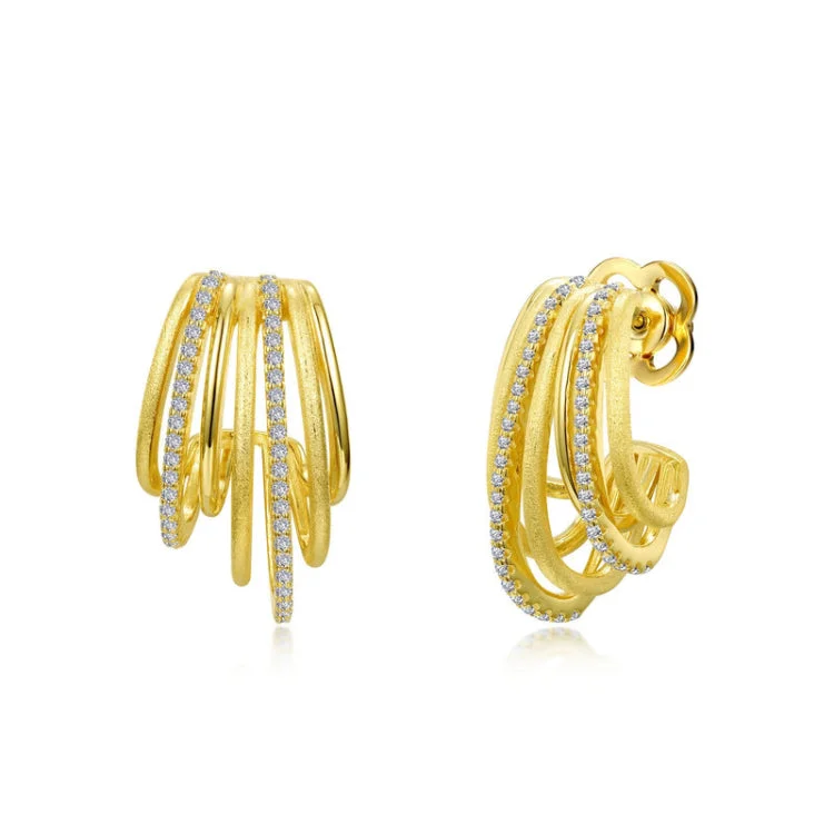 Beautiful Earrings for Evening Parties-Multi-Row Hoop Earrings