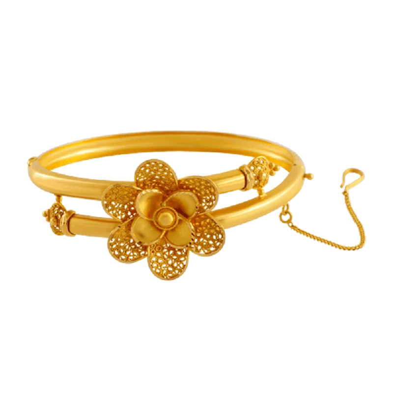 Classic Gold Bangles for Special Events-22KT Yellow Gold Bangle For Women