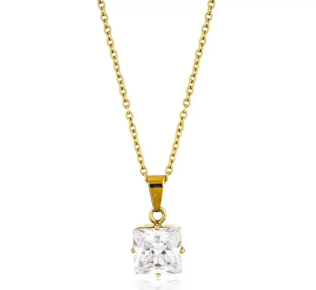 Gold Necklace for Women-Erin Crystal Charm Necklace