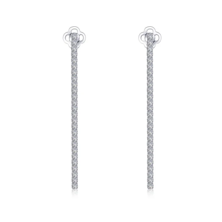 Statement Silver Earrings for Bold Style-Linear Drop Earrings