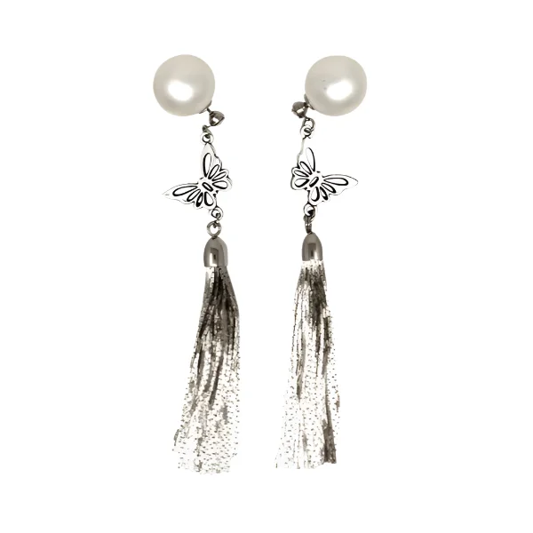 Luxury Pearl Earrings for Brides-Butterfly Earrings