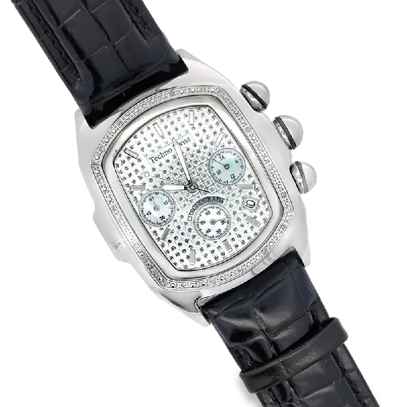 Men's Watches with Bold Watch Faces-Bubble Face Real Diamond Watch