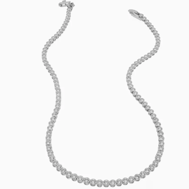 Unique Pendant Necklace for Casual Wear-Brenda Grands Silver Tennis Necklace