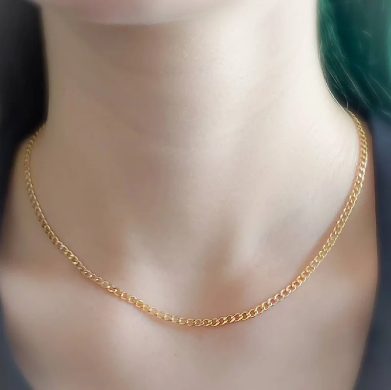 Simple Pearl Necklace for Casual Looks-Dainty Curb Chain Necklace