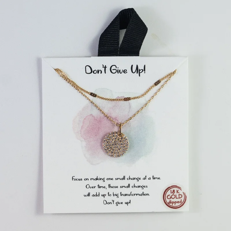 Vintage Gold Necklace for Classic Look-Don't Give Up Necklace