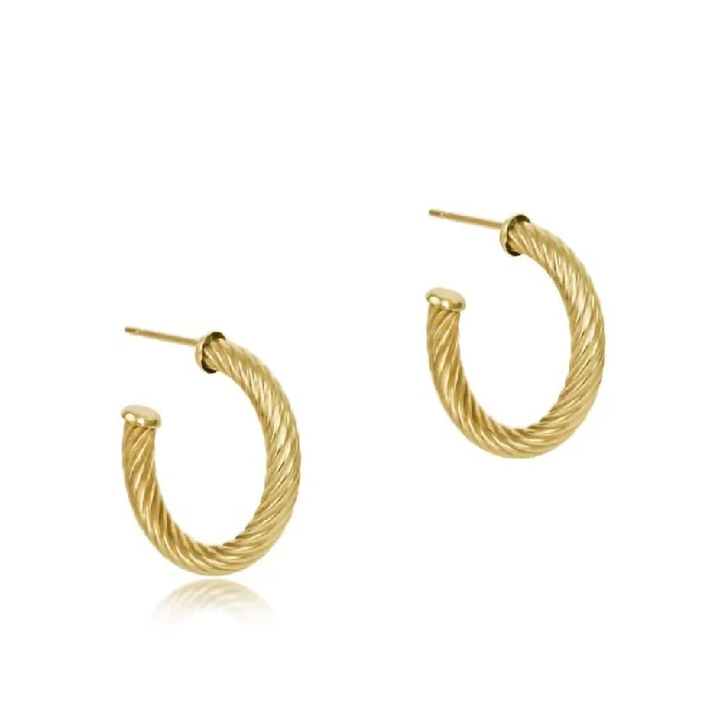 Handmade Earrings for Gifts-enewton design :  Round Gold 1.25" Post Hoop 4mm Textured Twist Earing