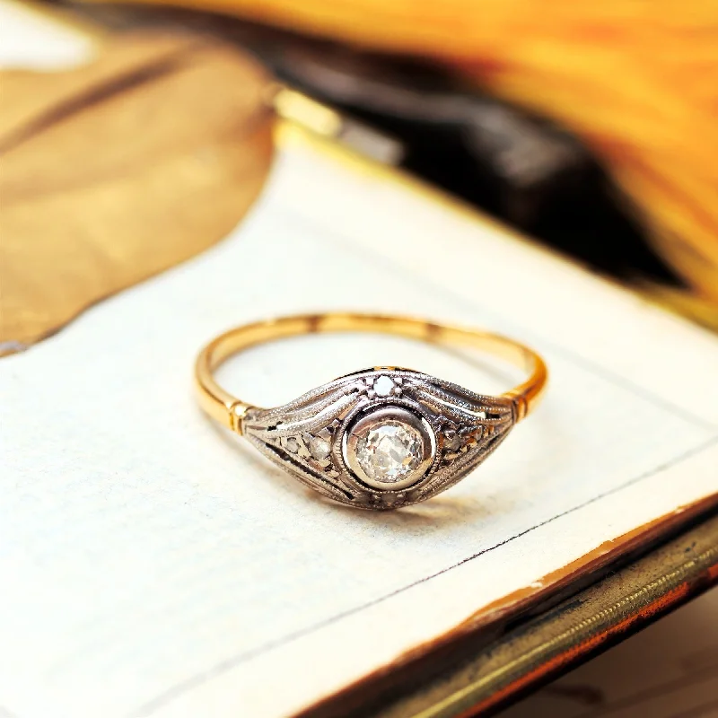 Customizable Promise Ring-Alluring Original Vintage Art Deco Diamond Ring