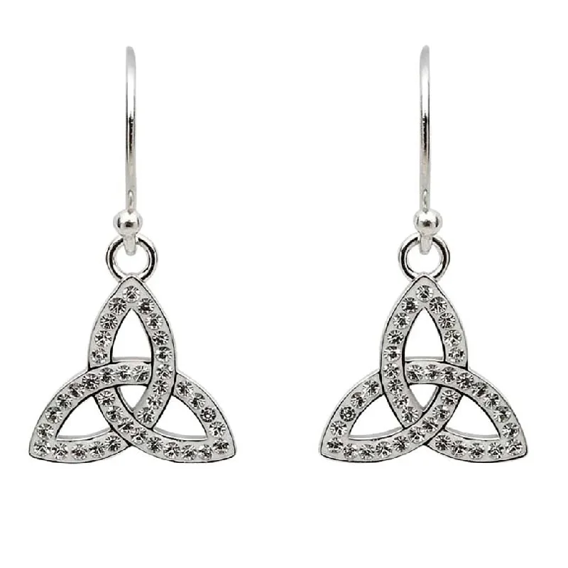 Elegant Stud Earrings for Casual Wear-Shanore : Trinity Earrings Adorned With Crystals