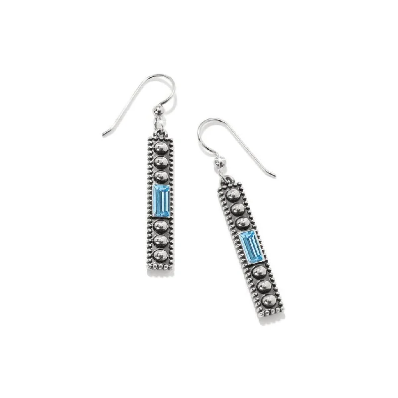 Custom Earrings for Personalized Style-Brighton : Pretty Tough Gem French Wire Earrings in Silver-Aqua