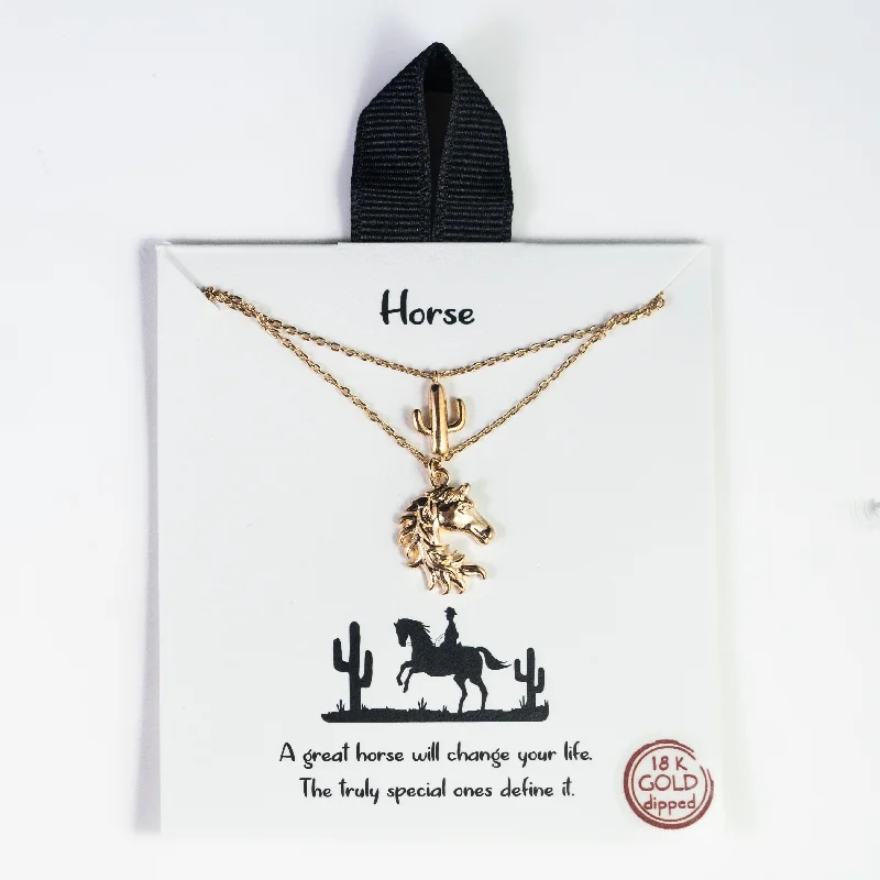 Unique Charm Necklace for Stylish Women-Horse Necklace