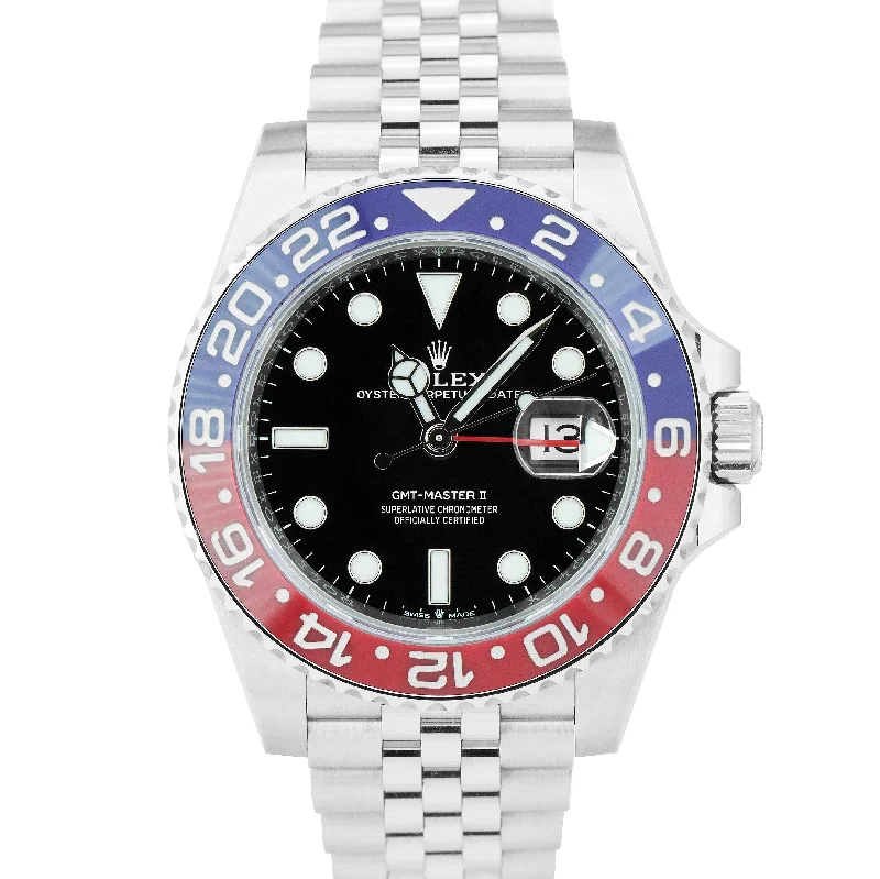 Modern Stainless Steel Watches for Men-NEW JUNE 2023 Rolex GMT-Master II PEPSI Red Blue Jubilee 126710 BLRO 40mm B+P