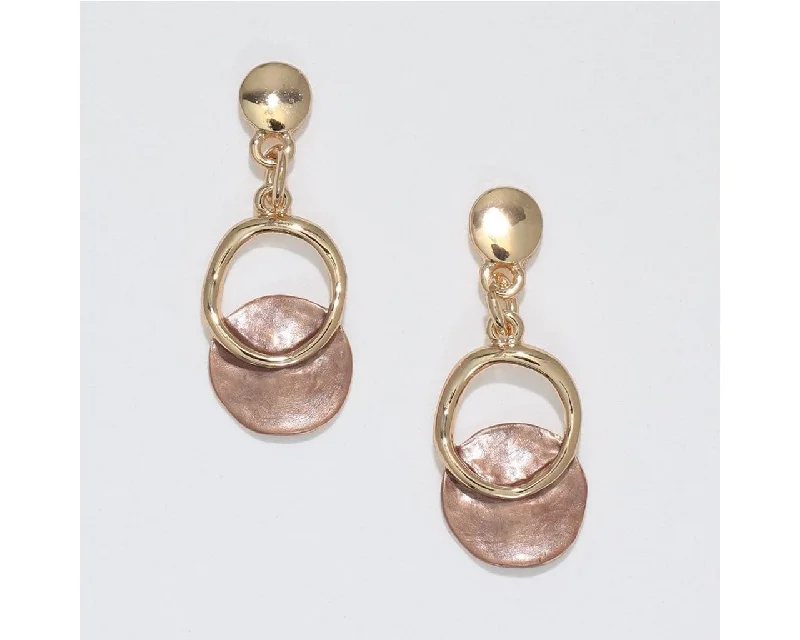 Elegant Drop Earrings for Weddings-Periwinkle by Barlow : Gold Drops with Mocha Enamel - Earrings