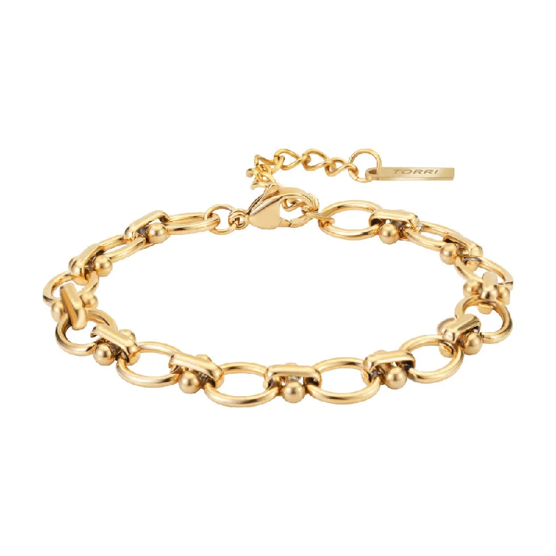 Stylish Bracelet with Gemstone Details-Women Gold Bracelet