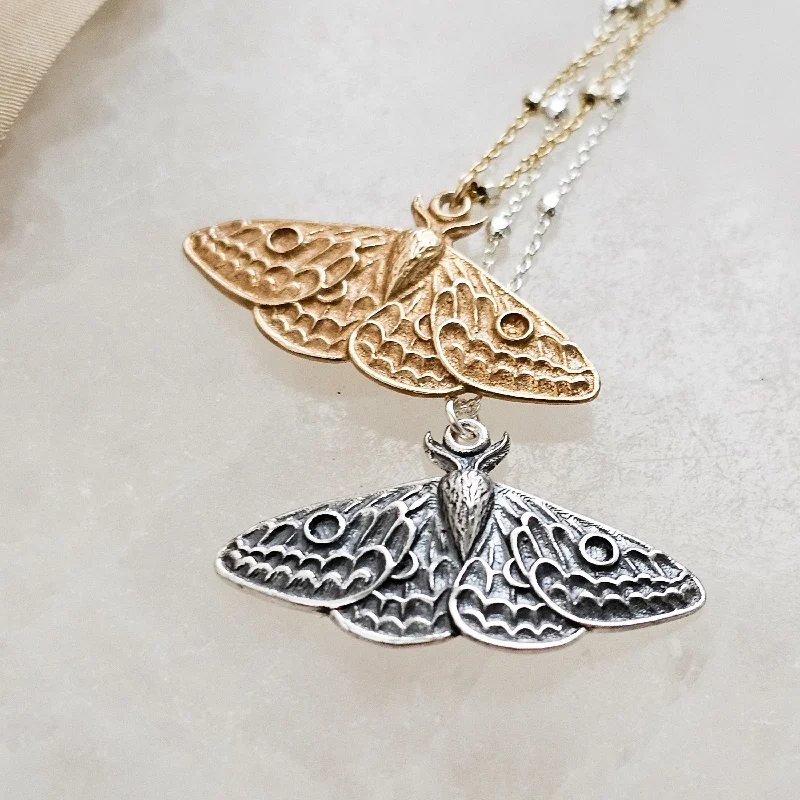 Silver Necklace for Everyday Wear-Exquisite Moth Necklace