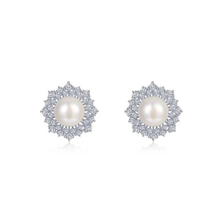 Elegant Stud Earrings for Weddings-Cultured Freshwater Pearl Earrings