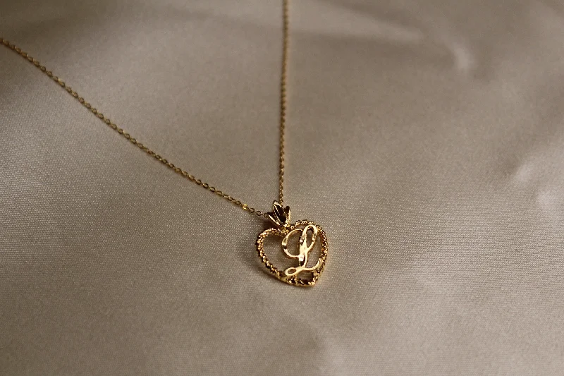 Gold Necklace for Women-Heart Letter Necklace