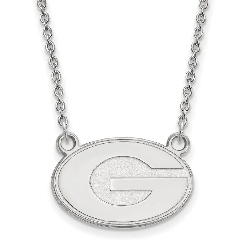 Diamond Pendant Necklace-Sterling Silver U of Georgia Small 'G' Pendant Necklace