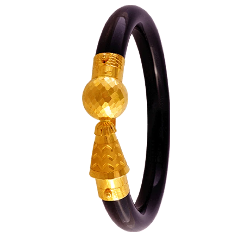 Silver Bangles with Colored Stones-22KT Yellow Gold Pola Bangle For Women