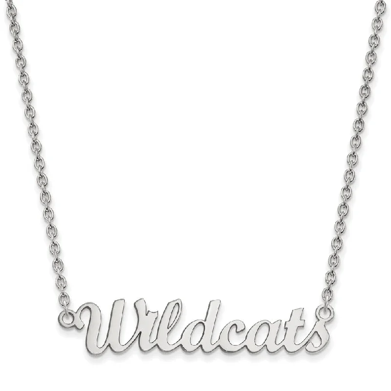 Classic Choker Necklace for Women-Sterling Silver Kansas State Medium 'Wildcats' Pendant Necklace