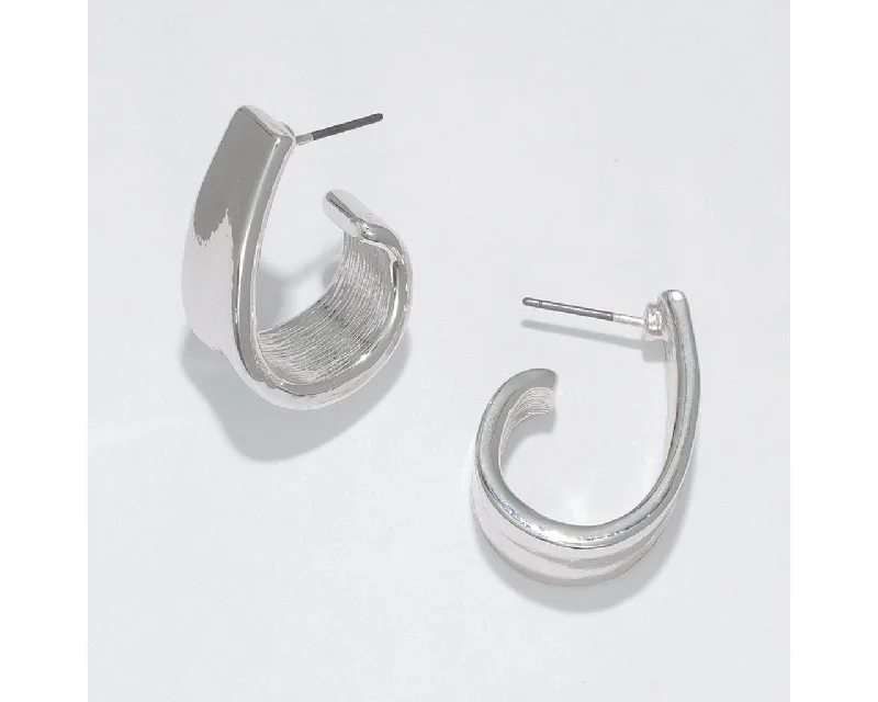 Multi-color Earrings for Fashionistas-Periwinkle by Barlow : Bold polished silver Hoops Earrings