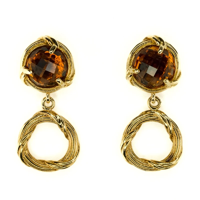 Round Earrings for Every Occasion-3.86ctw Peter Thomas Roth Citrine Earrings in 18K Yellow Gold