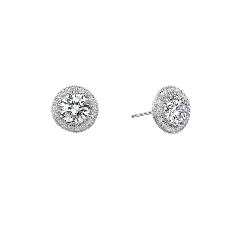 Elegant Hoop Earrings-3.08 CTW Halo Stud Earrings