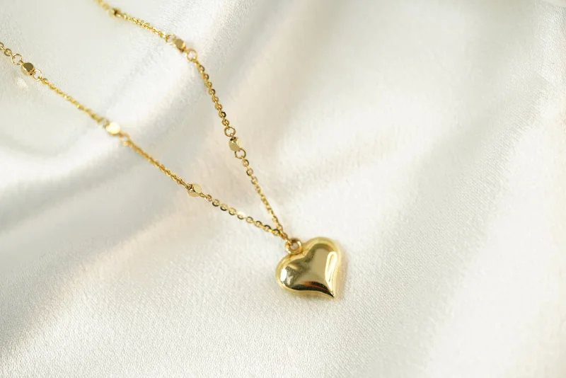 Luxury Crystal Necklace for Glamour-14k Pendant Heart Necklace