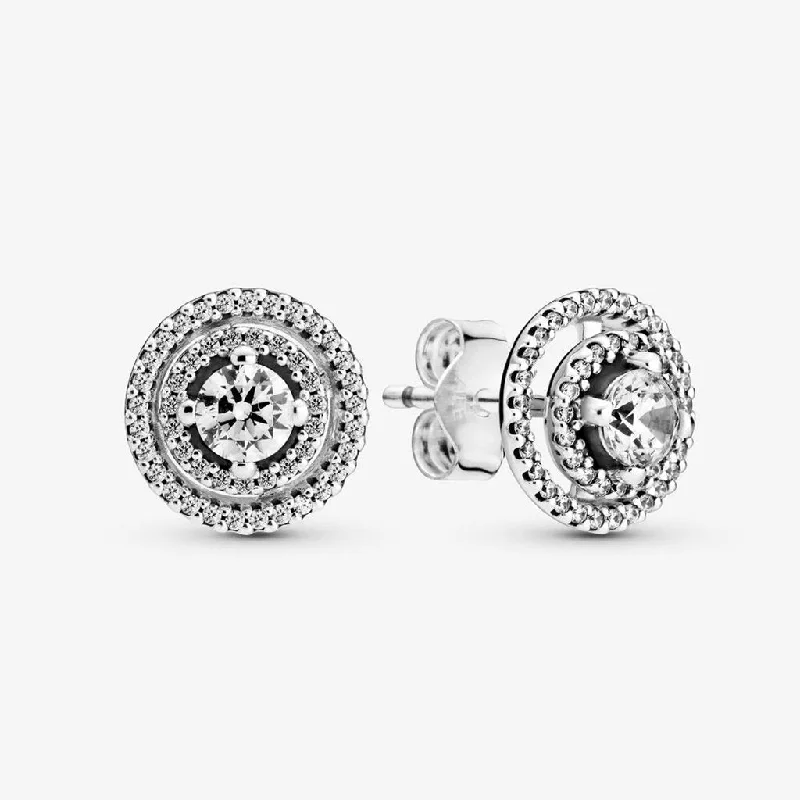 Handmade Earrings for Gift Ideas-PANDORA : Sparkling Double Halo Stud Earrings