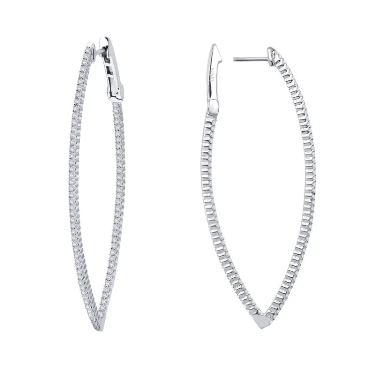 Custom Diamond Earrings-15 mm x 55 mm Hoop Earrings