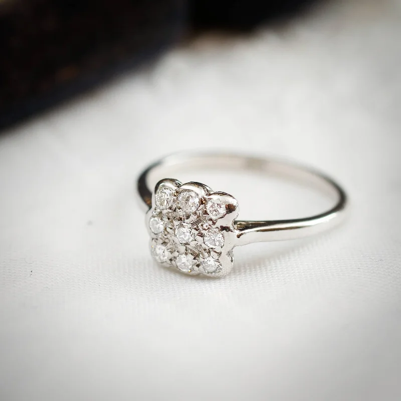 Stackable Rings for Women-A Sparkly Sensation! Vintage Diamond Cluster Ring