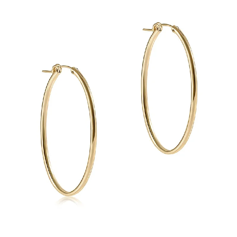 Creative Earrings for Trendy Looks-enewton design :  Oval gold 2" hoop - smooth