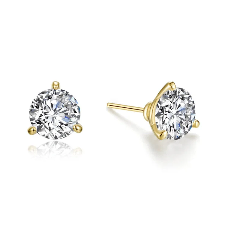 Simple Diamond Earrings-3 CTW Solitaire Stud Earrings