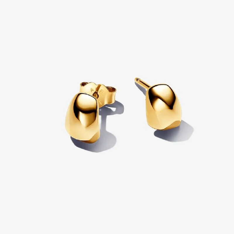 Beautiful Stud Earrings for Women-PANDORA : Organically Shaped Stud Earrings in Gold