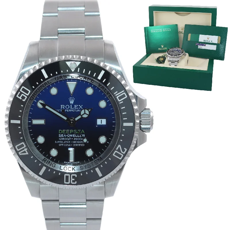 Diamond Watches for Elegant Look-MINT 2015 PAPERS Rolex Sea-Dweller Deepsea James Cameron Blue 116660 Watch