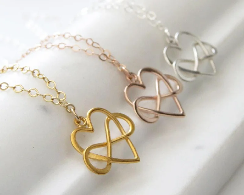 Necklaces with Initials-Infinity Heart Necklace