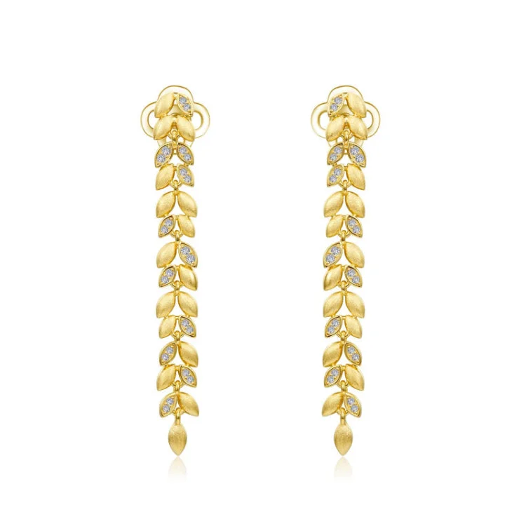 Stylish Drop Earrings for Casual Wear-Cluster Leaves Earrings