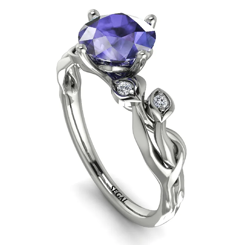 Luxury Wedding Ring for Men-14K Gold Radiant Tanzanite Flower Harmony Ring - Autumn No. 203