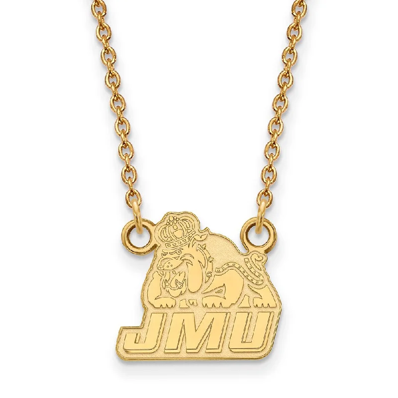 Designer Necklace for Fashion Lovers-14k Yellow Gold James Madison U Small Pendant Necklace