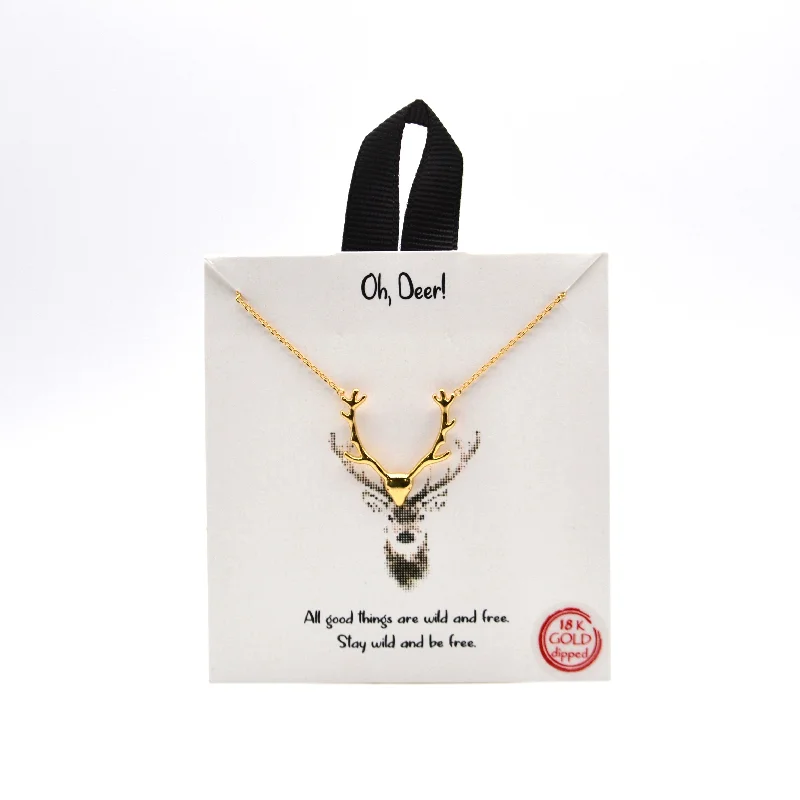 Simple Chain Necklace for Day-to-Day Look-Oh, Deer Necklace