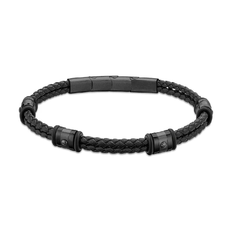 Custom Birthstone Bracelet for Women-Men Contesa Black Bracelet