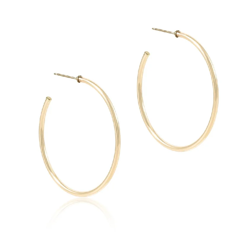 Beautiful Diamond Earrings for Women-enewton design :   Round gold 1.75" post hoop - 2mm - smooth