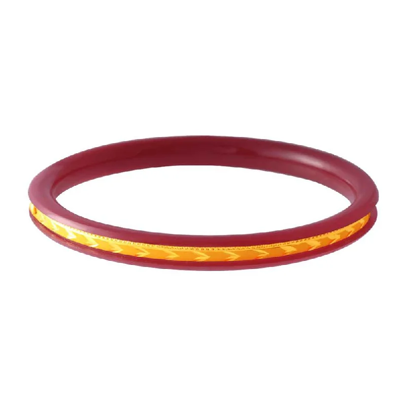 Multi-color Enamel Bangles for Casual Looks-22k Trishul Style Gold Pola Bangle